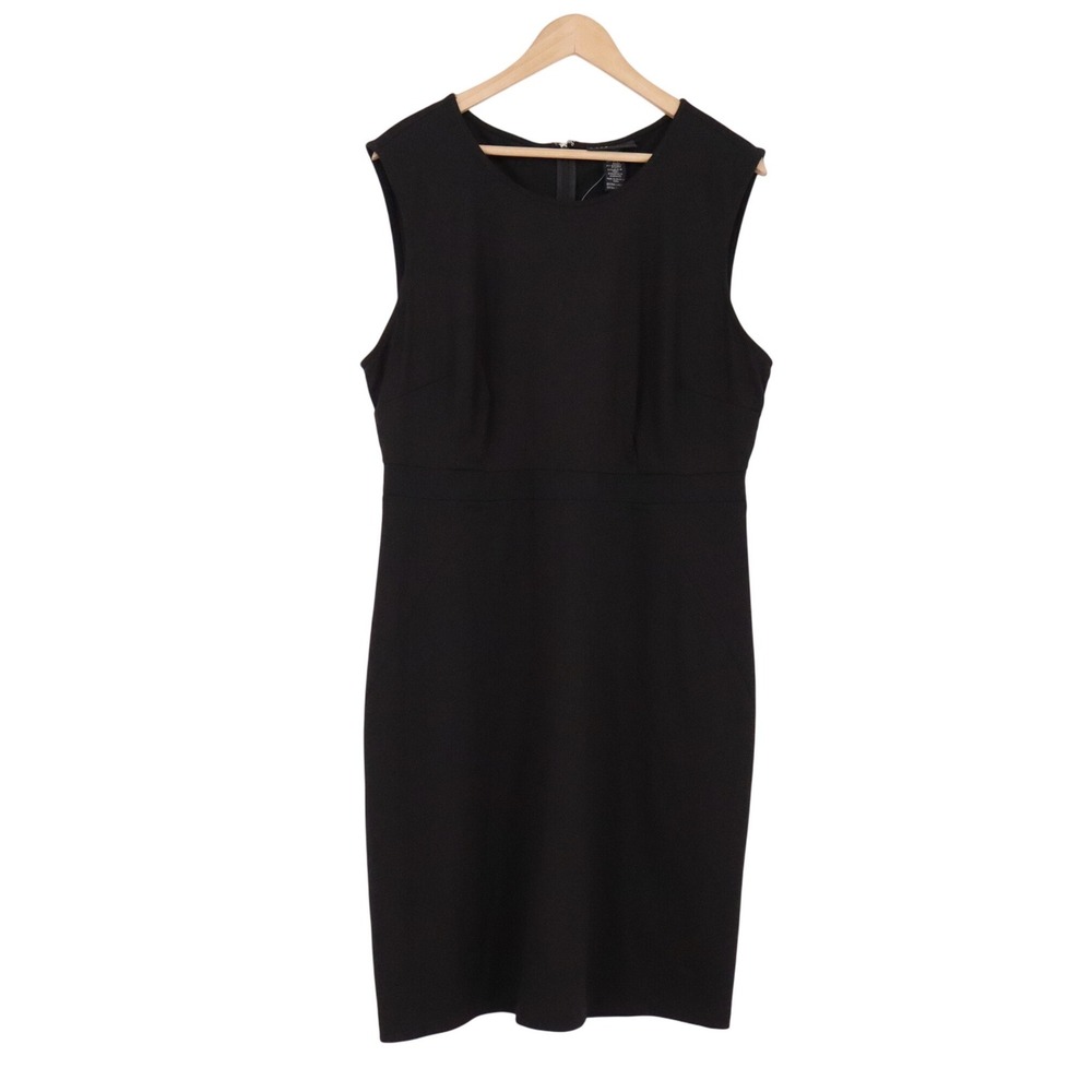 Attention Dress Women XL Sheath Black Sleeveless Crew Neck Stretch Excellent